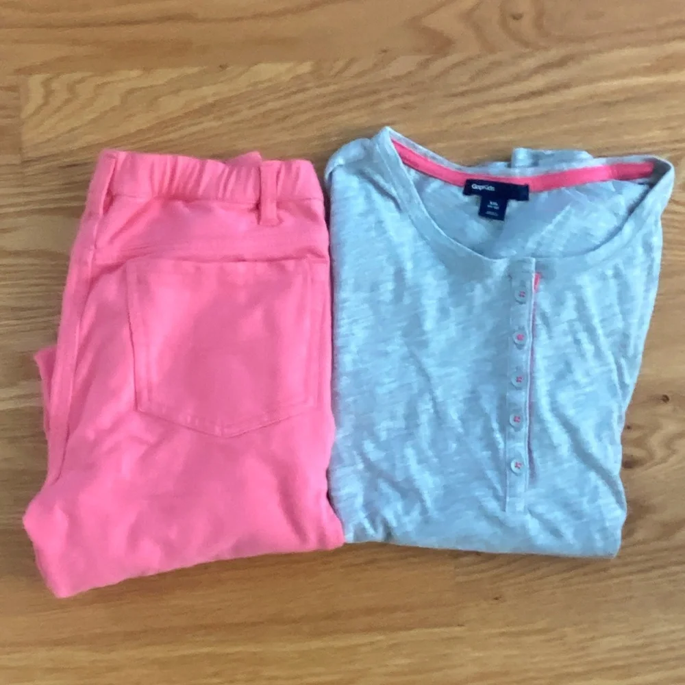 GapKids Pink Pants + Matching NWOT Henley Top XXL (14-16)